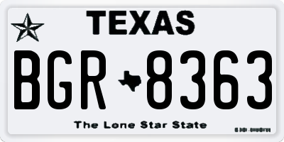 TX license plate BGR8363