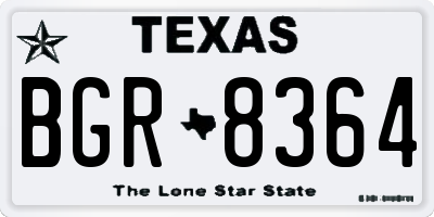 TX license plate BGR8364