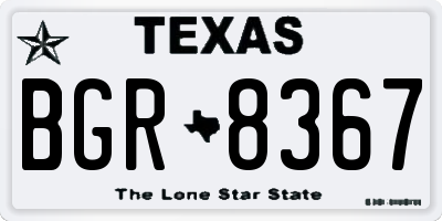 TX license plate BGR8367