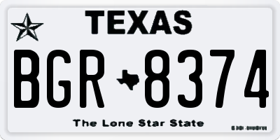 TX license plate BGR8374