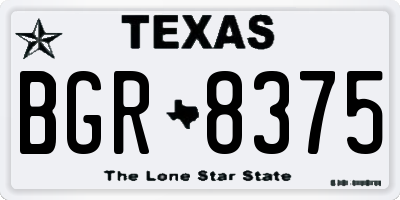 TX license plate BGR8375