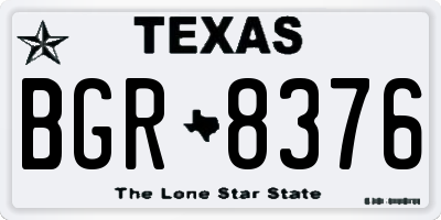 TX license plate BGR8376