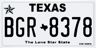 TX license plate BGR8378