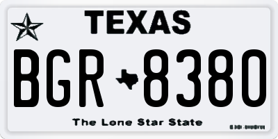 TX license plate BGR8380