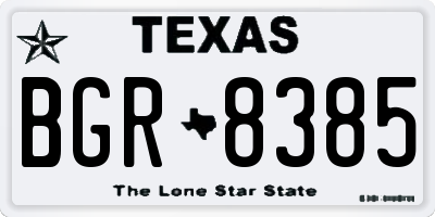 TX license plate BGR8385