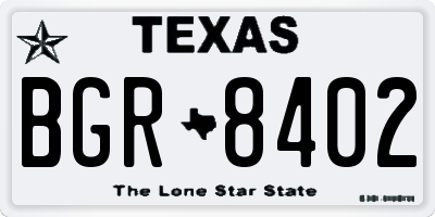 TX license plate BGR8402