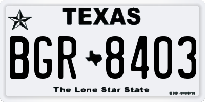 TX license plate BGR8403