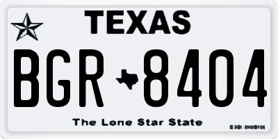 TX license plate BGR8404