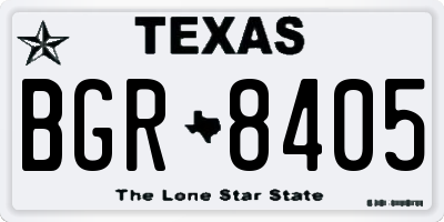 TX license plate BGR8405