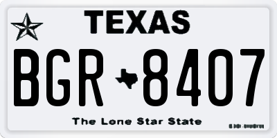 TX license plate BGR8407