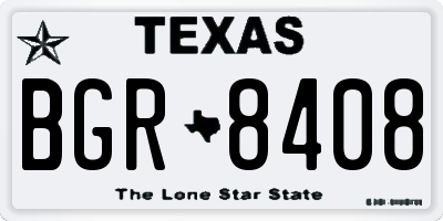 TX license plate BGR8408