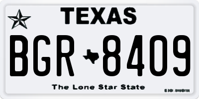 TX license plate BGR8409