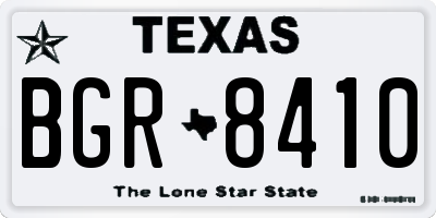 TX license plate BGR8410