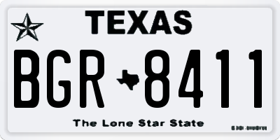 TX license plate BGR8411