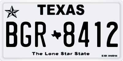 TX license plate BGR8412
