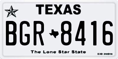 TX license plate BGR8416