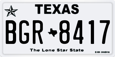 TX license plate BGR8417