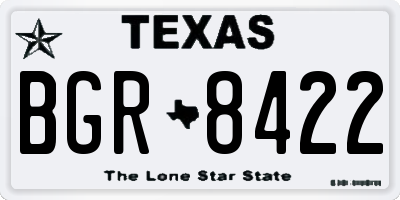 TX license plate BGR8422