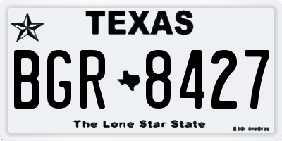 TX license plate BGR8427