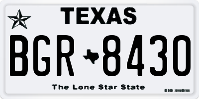 TX license plate BGR8430