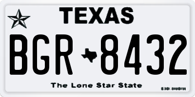 TX license plate BGR8432