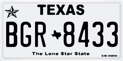 TX license plate BGR8433