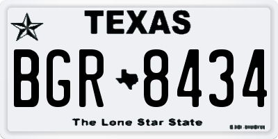 TX license plate BGR8434
