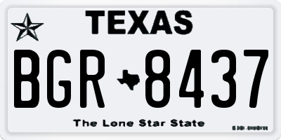 TX license plate BGR8437