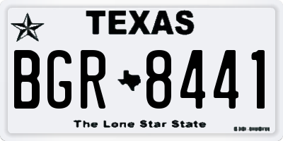 TX license plate BGR8441