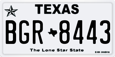 TX license plate BGR8443