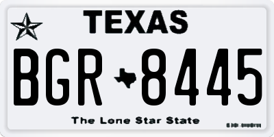 TX license plate BGR8445