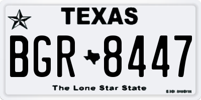 TX license plate BGR8447