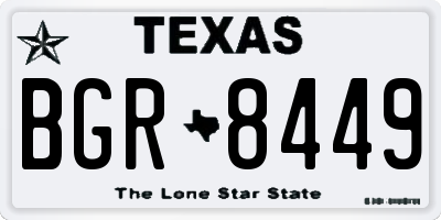 TX license plate BGR8449