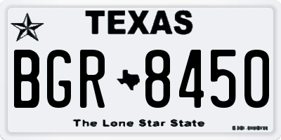 TX license plate BGR8450