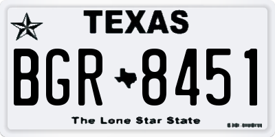 TX license plate BGR8451