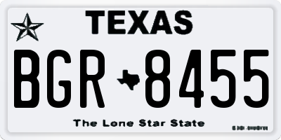TX license plate BGR8455