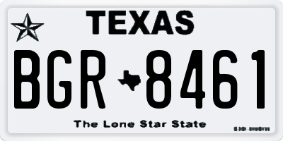 TX license plate BGR8461