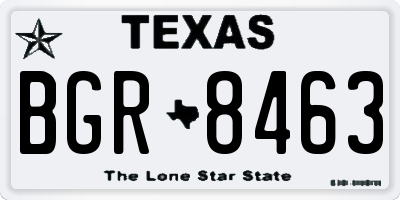 TX license plate BGR8463