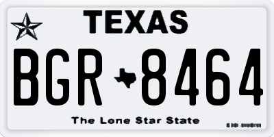 TX license plate BGR8464