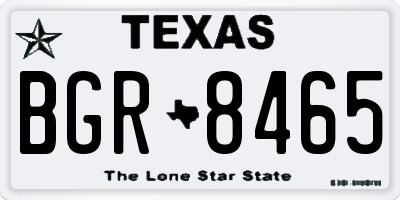 TX license plate BGR8465