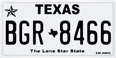 TX license plate BGR8466