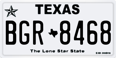 TX license plate BGR8468