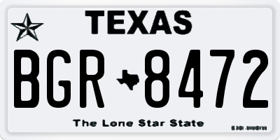 TX license plate BGR8472