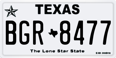 TX license plate BGR8477