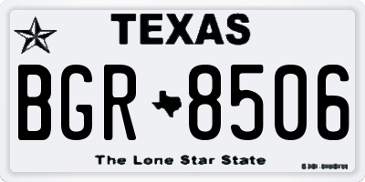 TX license plate BGR8506