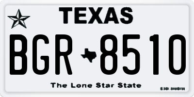 TX license plate BGR8510