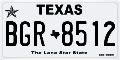 TX license plate BGR8512