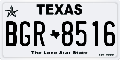 TX license plate BGR8516