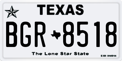 TX license plate BGR8518