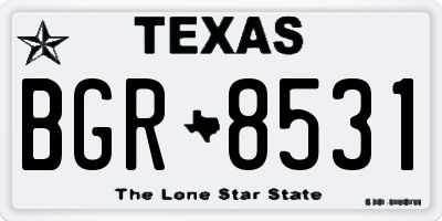 TX license plate BGR8531